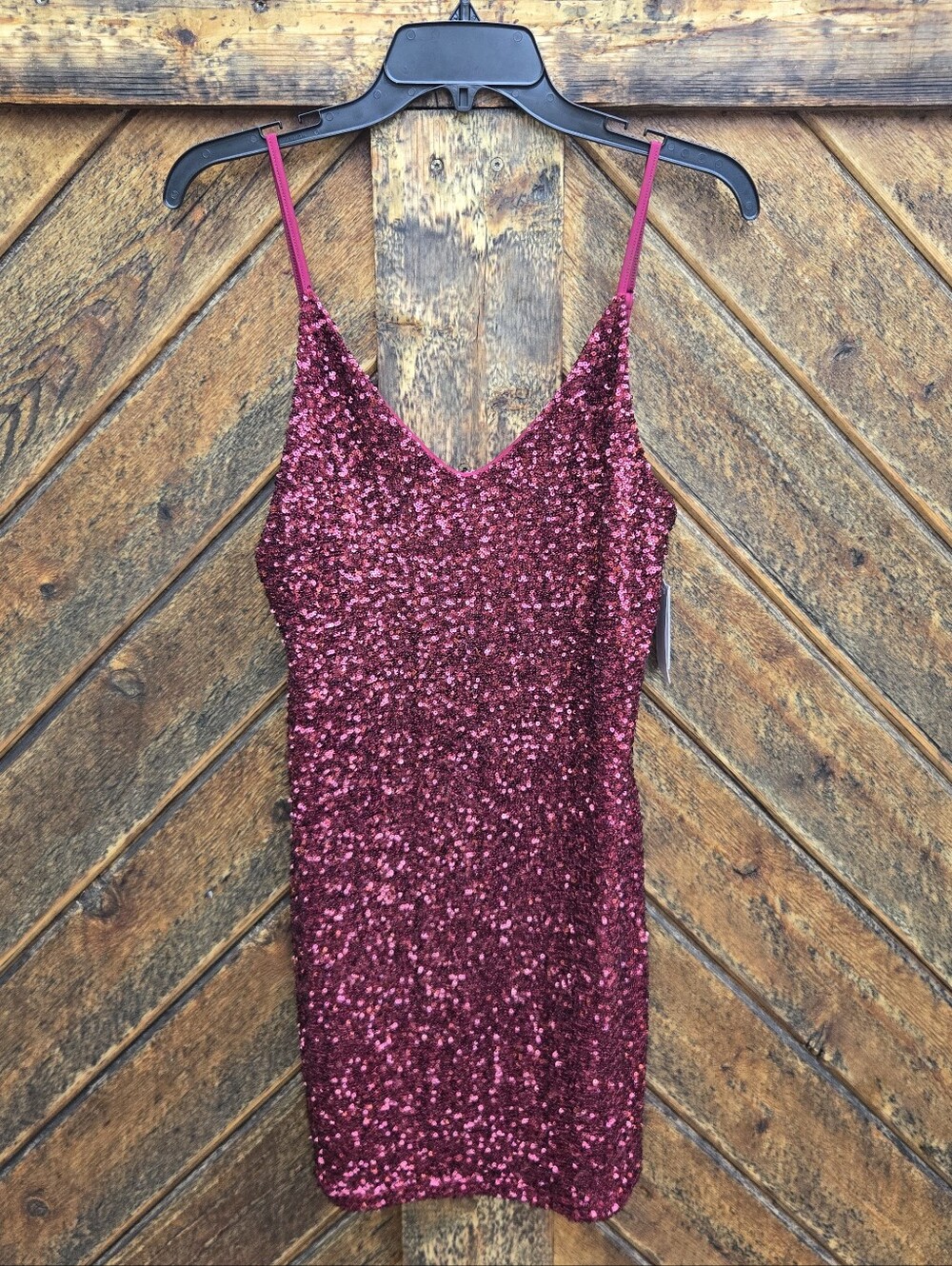 NWT Abound Burgundy Sequin Mini Dress
